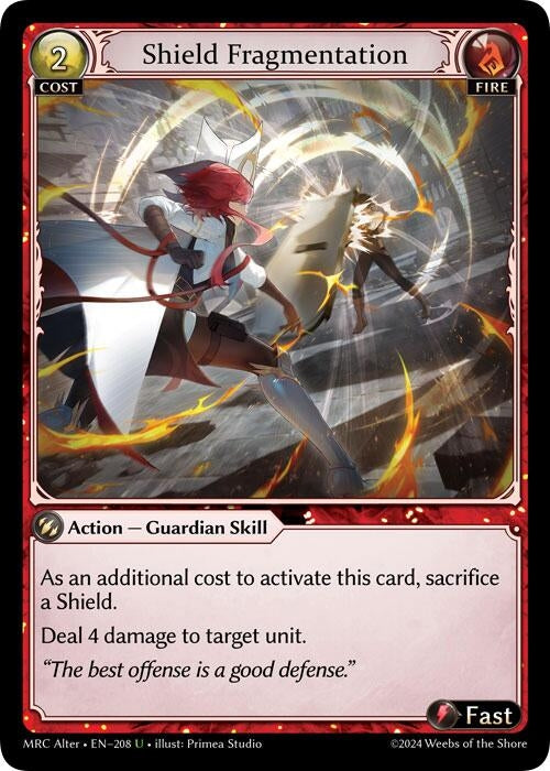 Image for Shield Fragmentation (208) (Mercurial Heart Alter Edition) (MH Alter) - Grand Archive TCG