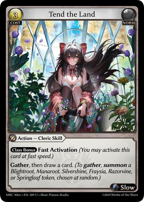 Image for Tend the Land (209) (Mercurial Heart Alter Edition) (MH Alter) - Grand Archive TCG
