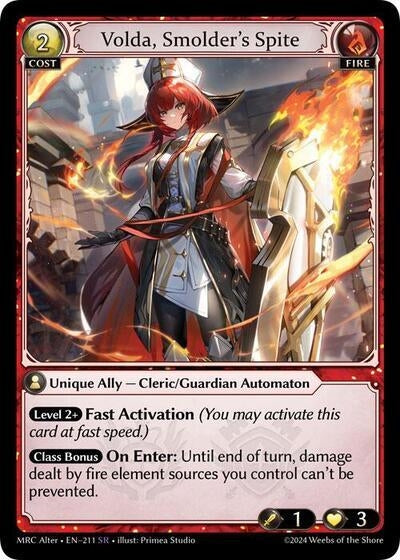 Image for Volda, Smolder's Spite (211) (Mercurial Heart Alter Edition) (MH Alter) - Grand Archive TCG