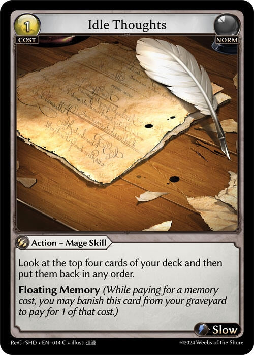 Image for Idle Thoughts (014) (Tristan, Shadowdancer Re:Collection Lite) (SHDLTE) - Grand Archive TCG