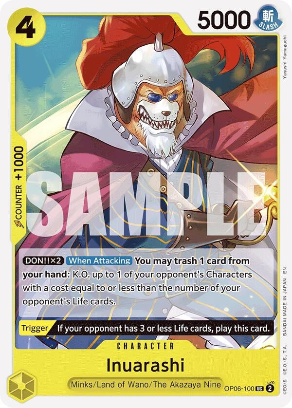 Image for Inuarashi (Reprint) (OP06-100) (Starter Deck 28: GREEN/YELLOW Yamato) (ST-28) - One Piece Card Game