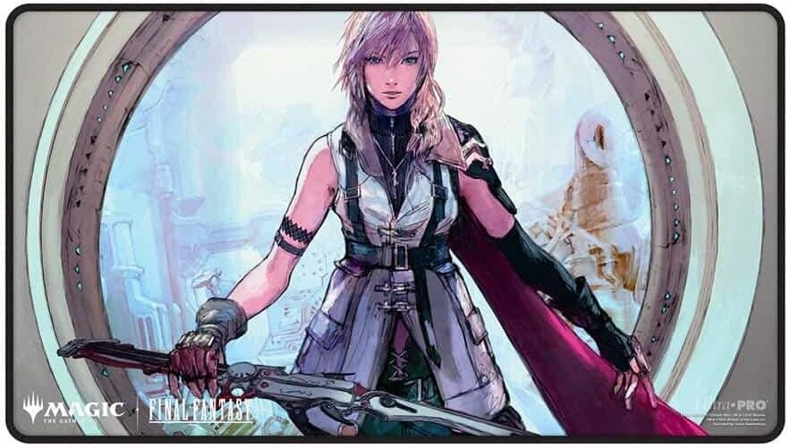 Image for FINAL FANTASY Black Stitched Playmat for Magic: The Gathering - Premium Lightning, Army of One - Playmats
