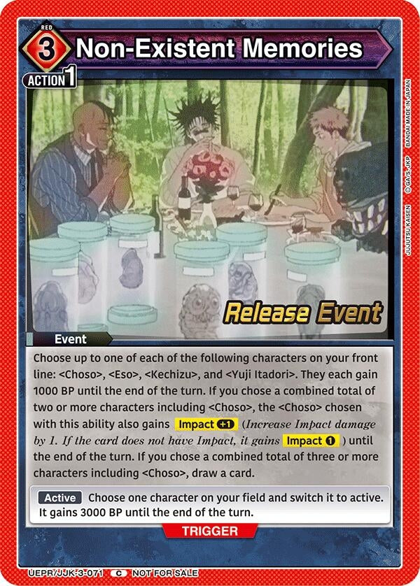 Image for Non-Existent Memories (UEPR/JJK-3-071) (UEX02BT: Jujutsu Kaisen Vol.2 Release Event Cards) (UEX02BT_RE) - Union Arena