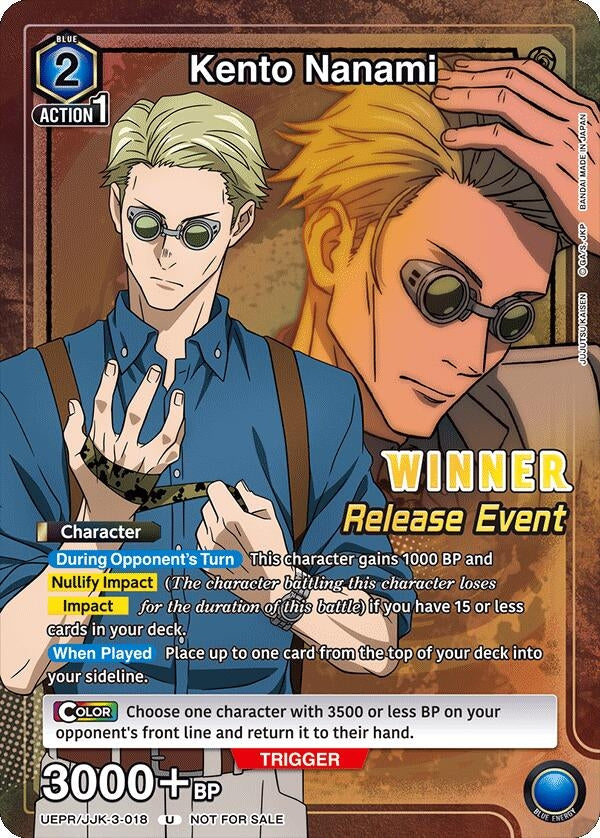 Image for Kento Nanami (Release Event Winner) (UEPR/JJK-3-018) (UEX02BT: Jujutsu Kaisen Vol.2 Release Event Cards) (UEX02BT_RE) - Union Arena