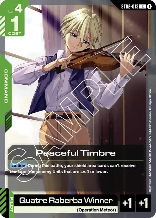 Image for Peaceful Timbre (ST02-013) (Starter Deck 02: Wings of Advance) (ST02) - Gundam Card Game
