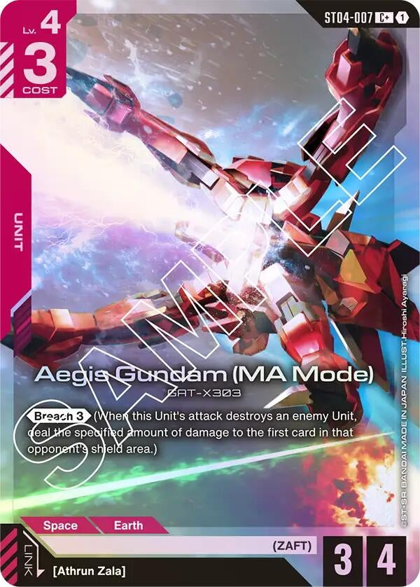 Image for Aegis Gundam (MA Mode) (C+) (ST04-007) (Starter Deck 04: SEED Strike) (ST04) - Gundam Card Game