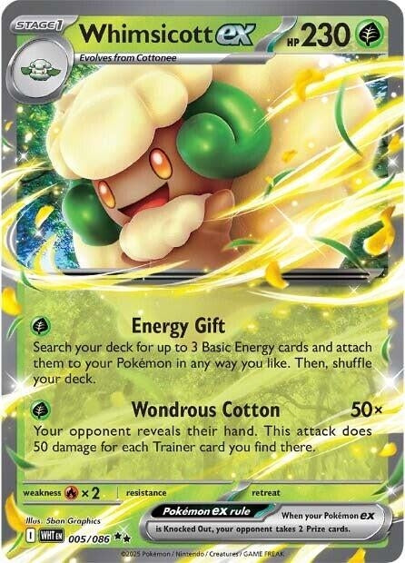 Image for Whimsicott ex (005/086) (SV: White Flare) (WHT) - Pokemon
