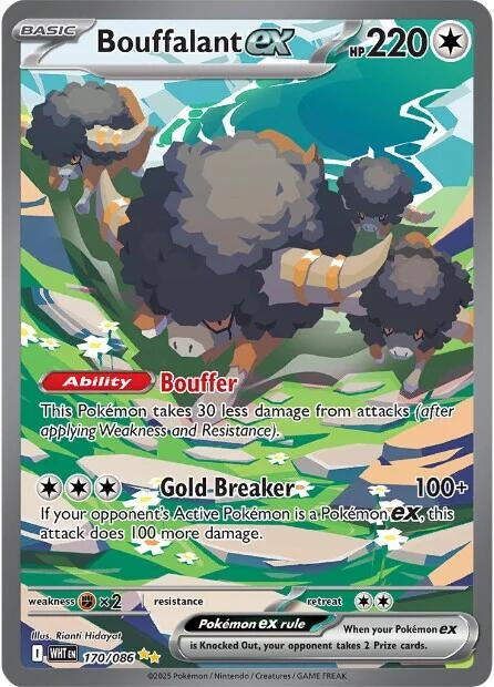 Image for Bouffalant ex (170/086) (SV: White Flare) (WHT) - Pokemon