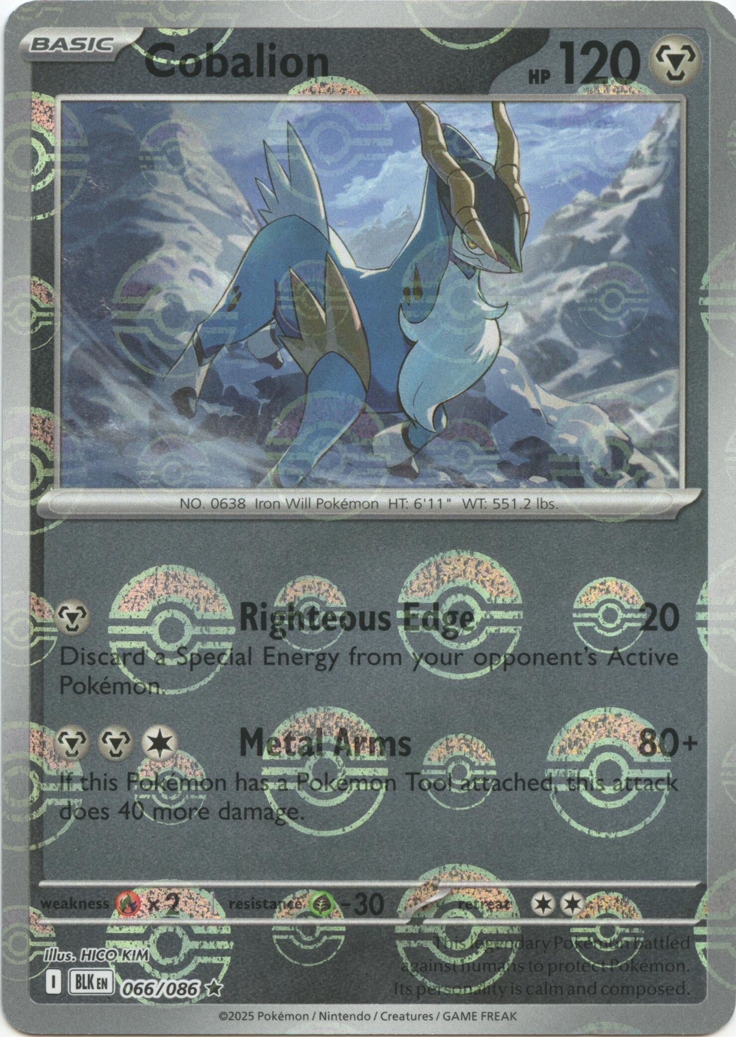 Image for Cobalion (Poke Ball Pattern) (066/086) (SV: Black Bolt) - Pokemon
