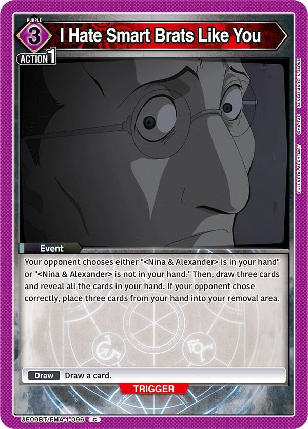 Image for I Hate Smart Brats Like You (UE09BT/FMA-1-096) (UE09BT: FULLMETAL ALCHEMIST) (UE09BT) - Union Arena