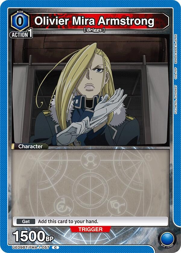 Image for Olivier Mira Armstrong (057) (Box Topper Foil) (UE09BT/FMA-1-057) (UE09BT: FULLMETAL ALCHEMIST) (UE09BT) - Union Arena