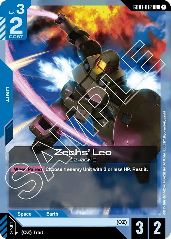 Image for Zechs' Leo (GD01-012) (Newtype Rising) (GD01) - Gundam Card Game