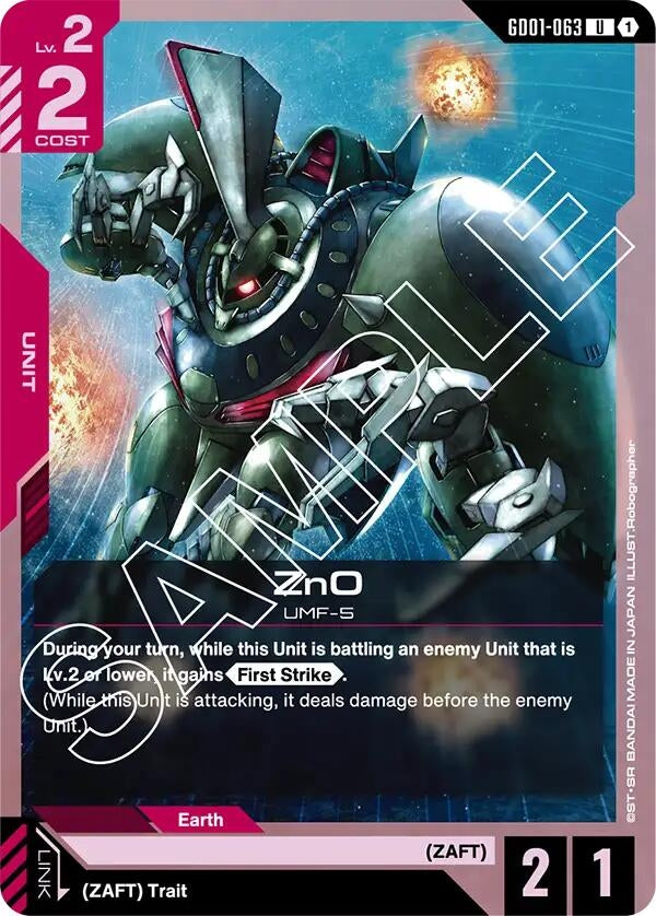 Image for ZnO (GD01-063) (Newtype Rising) (GD01) - Gundam Card Game