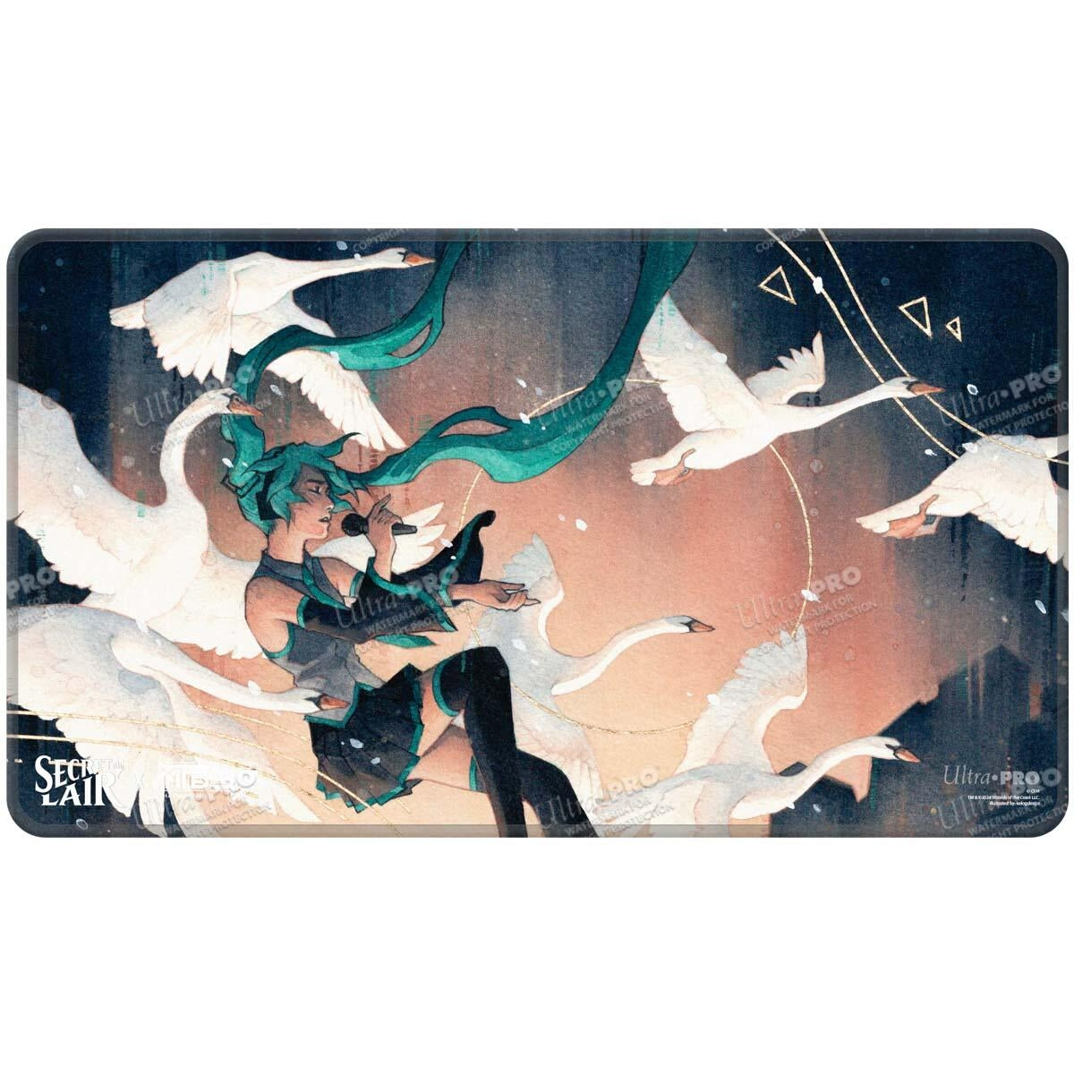 Image for Secret Lair Hatsune Miku Stitched Edge Playmat for Magic: The Gathering - (Winter) Swan Song - Playmats