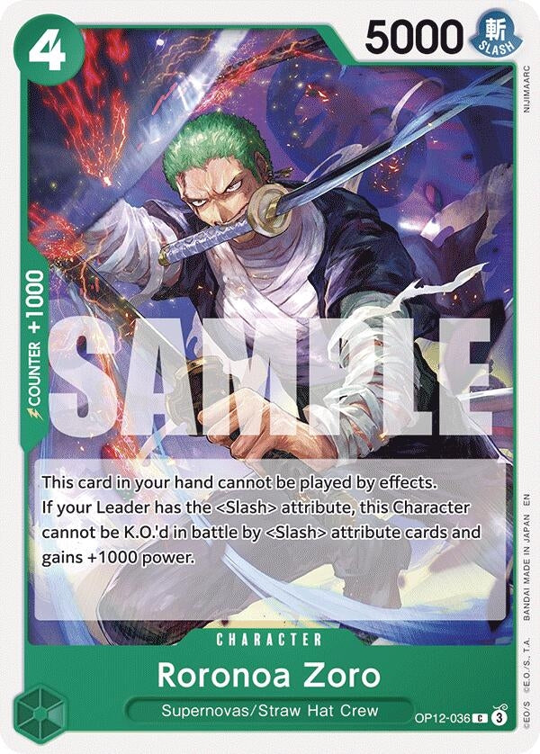 Image for Roronoa Zoro (036) (OP12-036) (Legacy of the Master) (OP12) - One Piece Card Game