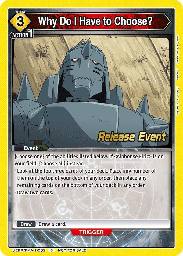 Image for Why Do I Have to Choose? (UEPR/FMA-1-032) (UE09BT: FULLMETAL ALCHEMIST Release Event Cards) (UE09BT_RE) - Union Arena