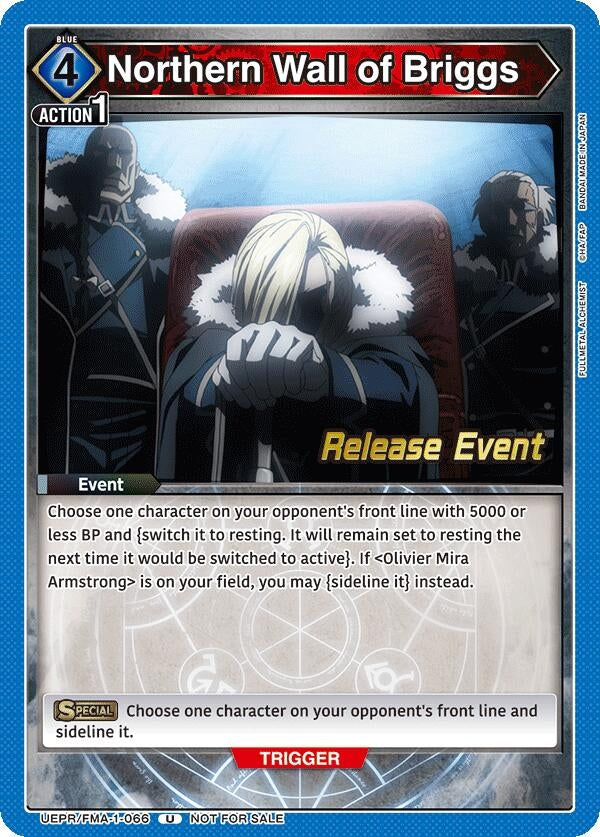 Image for Northern Wall of Briggs (UEPR/FMA-1-066) (UE09BT: FULLMETAL ALCHEMIST Release Event Cards) (UE09BT_RE) - Union Arena