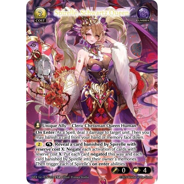 Image for Spirelle, Schwartz Queen (CSR) (221) (Distorted Reflections) - Grand Archive TCG