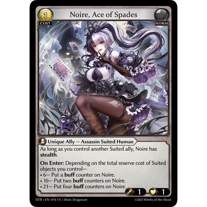 Image for Noire, Ace of Spades (078) (Distorted Reflections) - Grand Archive TCG