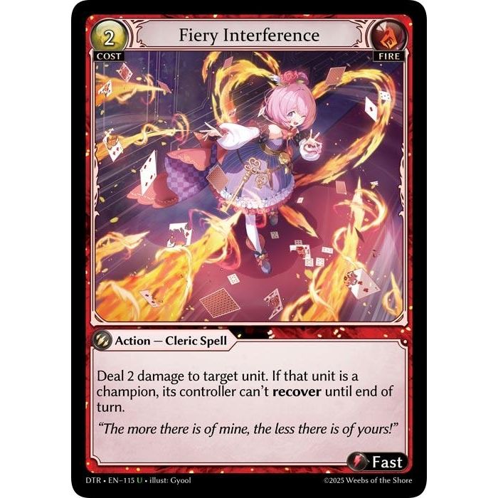 Image for Fiery Interference (115) (Distorted Reflections) - Grand Archive TCG