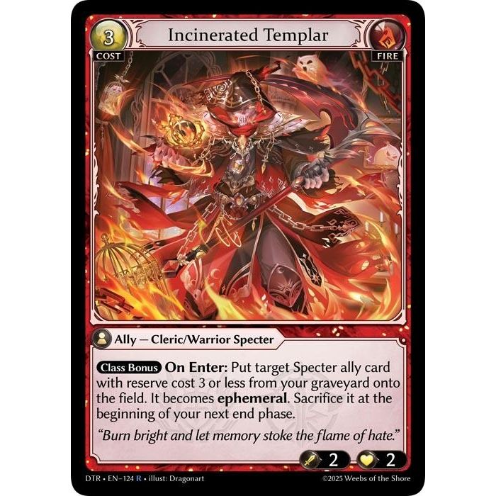 Image for Incinerated Templar (124) (Distorted Reflections) - Grand Archive TCG