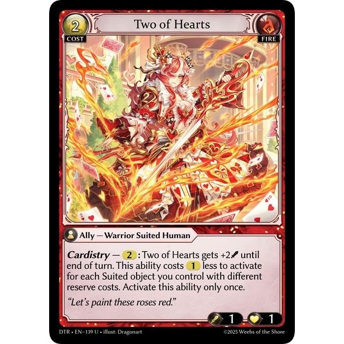 Image for Two of Hearts (139) (Distorted Reflections) - Grand Archive TCG
