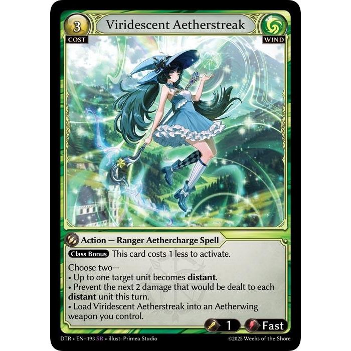Image for Viridescent Aetherstreak (193) (Distorted Reflections) - Grand Archive TCG