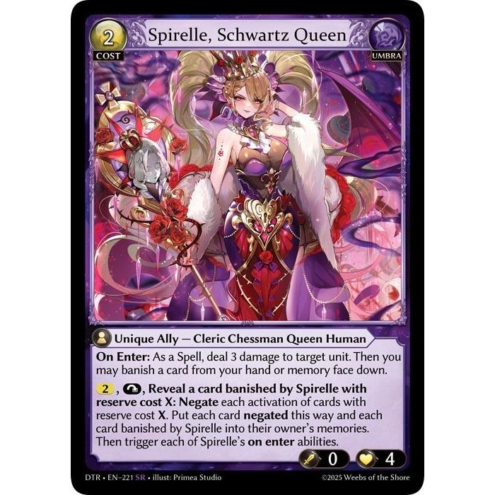 Image for Spirelle, Schwartz Queen (221) (Distorted Reflections) - Grand Archive TCG