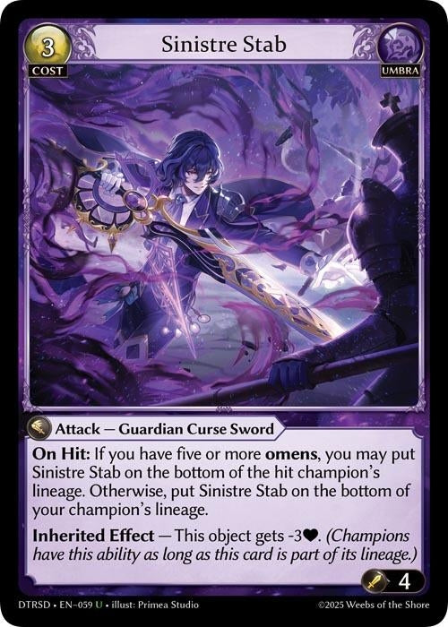 Image for Sinistre Stab (59) (Distorted Reflections Starter Decks) (DTRSD) - Grand Archive TCG