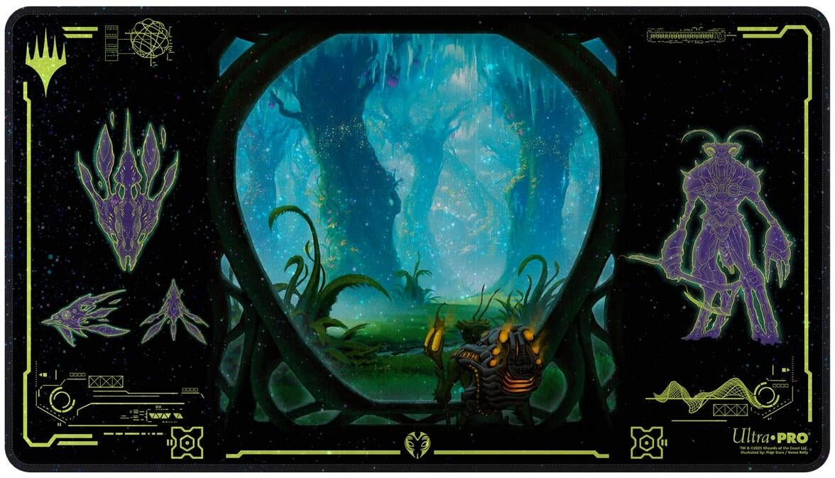 Image for Edge of Eternities Holofoil Playmat - Green Mythic for Magic: The Gathering - Playmats