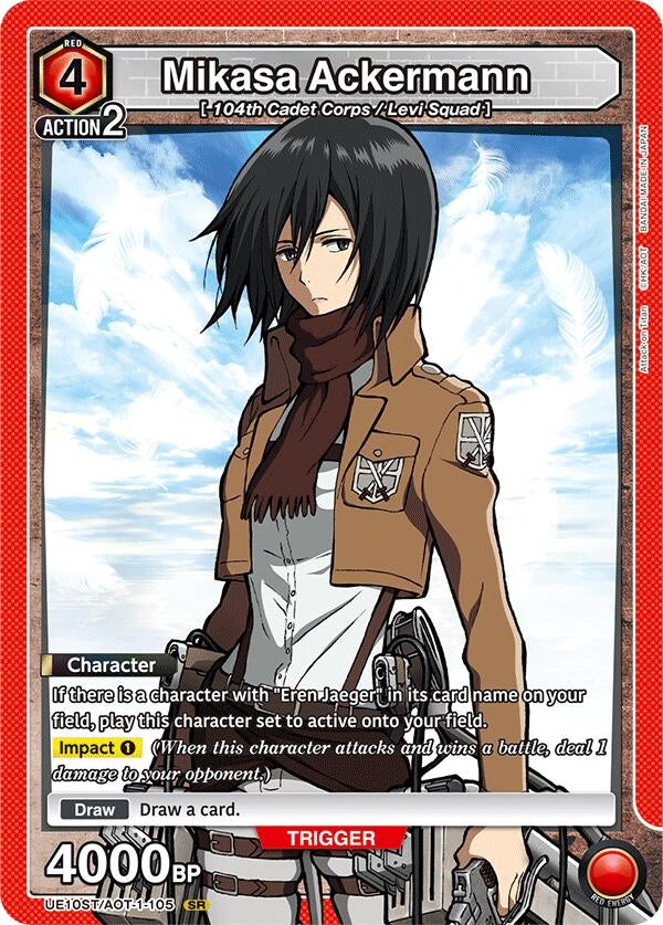 Image for Mikasa Ackermann (105) (UE10ST/AOT-1-105) (UE10ST: Attack on Titan Starter Deck) (UE10ST) - Union Arena