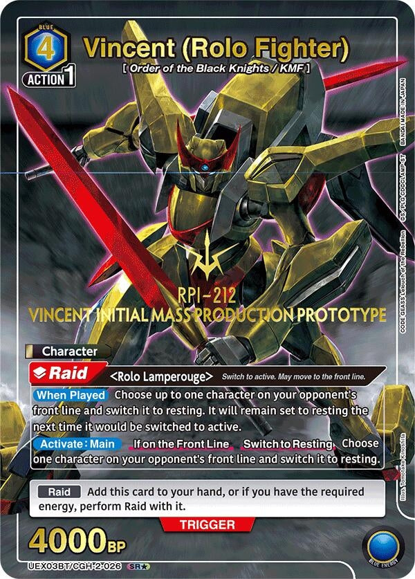 Image for Vincent (Rolo Fighter) (SR*) (UEX03BT/CGH-2-026) (UEX03BT: CODE GEASS: Lelouch of the Rebellion Vol.2) (UEX03BT) - Union Arena