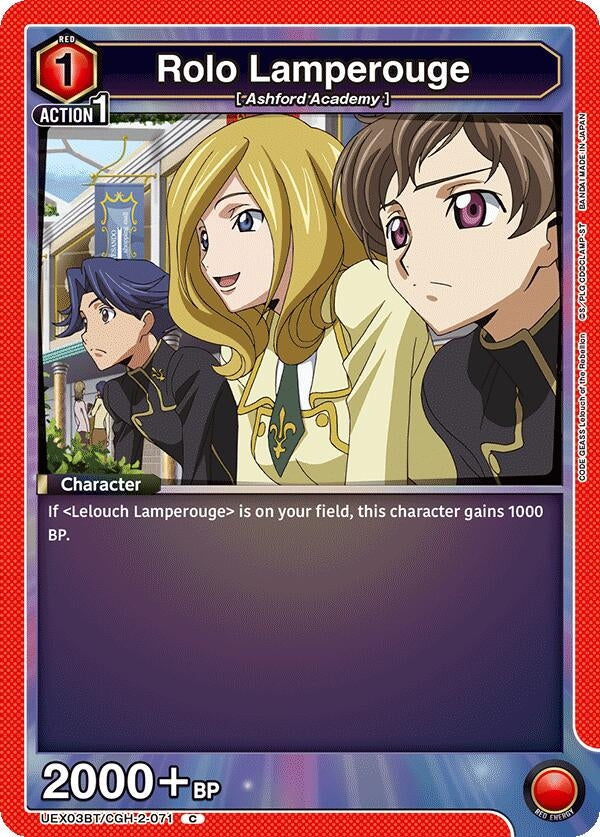 Image for Rolo Lamperouge (071) (UEX03BT/CGH-2-071) (UEX03BT: CODE GEASS: Lelouch of the Rebellion Vol.2) (UEX03BT) - Union Arena