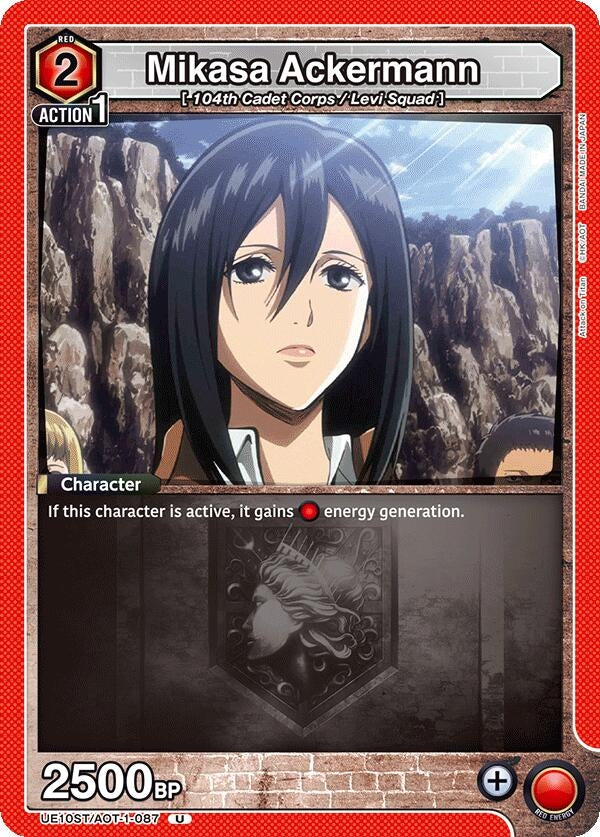 Image for Mikasa Ackermann (087) (UE10ST/AOT-1-087) (UE10ST: Attack on Titan Starter Deck) (UE10ST) - Union Arena