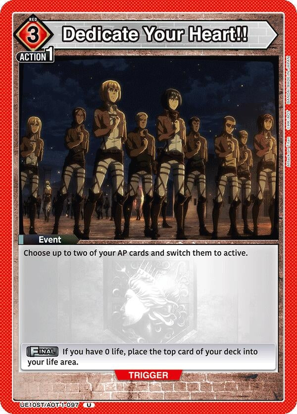 Image for Dedicate Your Heart!! (UE10ST/AOT-1-097) (UE10ST: Attack on Titan Starter Deck) (UE10ST) - Union Arena