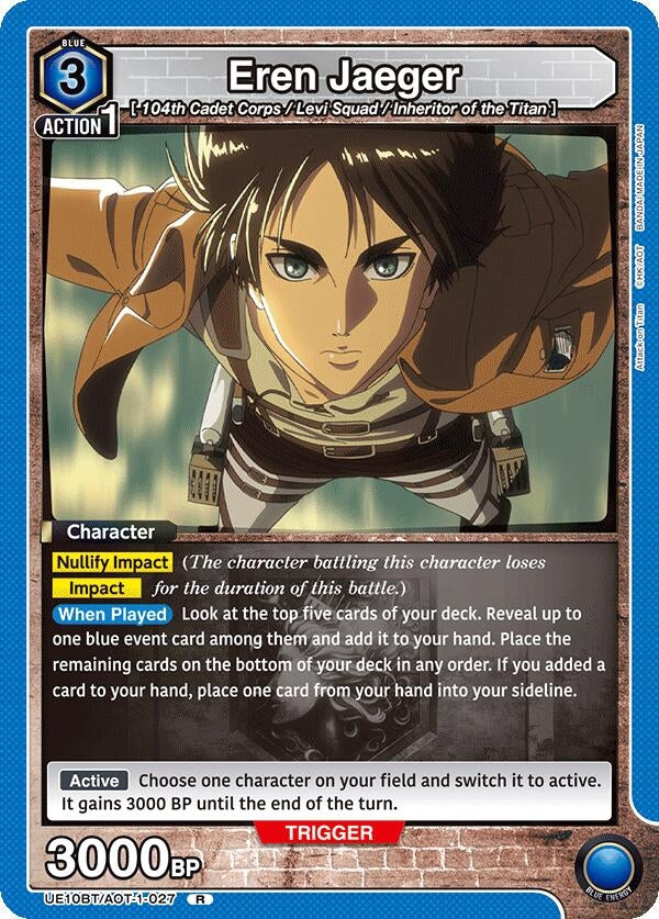 Image for Eren Jaeger (027) (UE10BT/AOT-1-027) (UE10BT: Attack on Titan) (UE10BT) - Union Arena