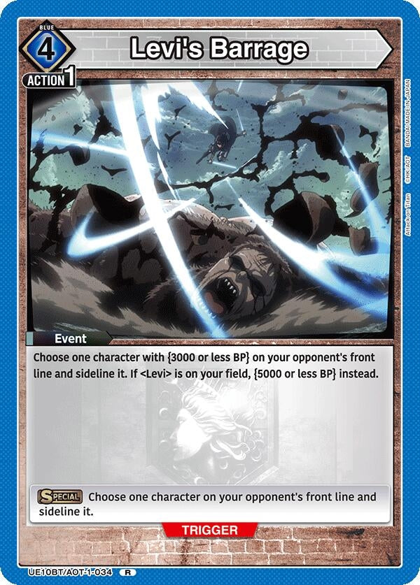 Image for Levi's Barrage (UE10BT/AOT-1-034) (UE10BT: Attack on Titan) (UE10BT) - Union Arena