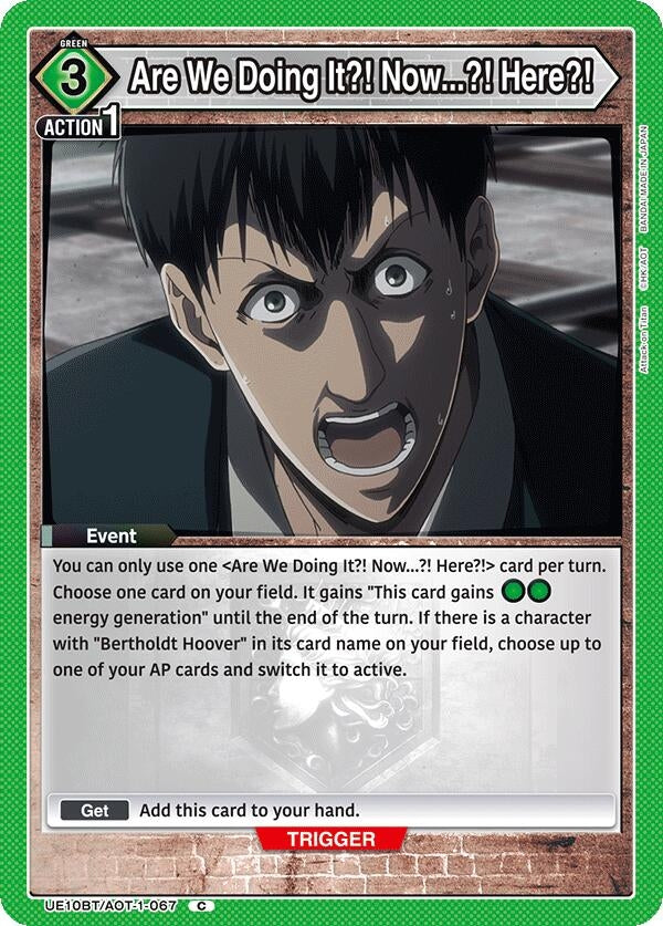 Image for Are We Doing It?! Now...?! Here?! (UE10BT/AOT-1-067) (UE10BT: Attack on Titan) (UE10BT) - Union Arena