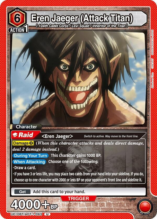 Image for Eren Jaeger (Attack Titan) (093) (UE10BT/AOT-1-093) (UE10BT: Attack on Titan) (UE10BT) - Union Arena