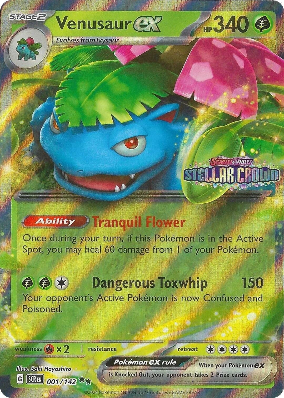 Image for Venusaur ex (Stellar Crown Stamp) (001/142) (Miscellaneous Cards & Products) (MCAP) - Pokemon