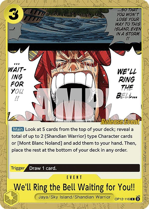 Image for We'll Ring the Bell Waiting for You!! (OP12-116) (Legacy of the Master Release Event Cards) (OP12 RE) - One Piece Card Game