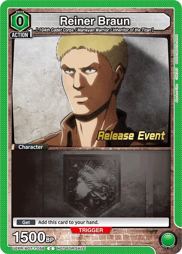 Image for Reiner Braun (058) (UEPR/AOT-1-058) (UE10BT: Attack on Titan Release Event Cards) (UE10BT_RE) - Union Arena