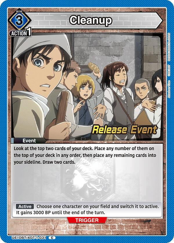 Image for Cleanup (UEPR/AOT-1-031) (UE10BT: Attack on Titan Release Event Cards) (UE10BT_RE) - Union Arena