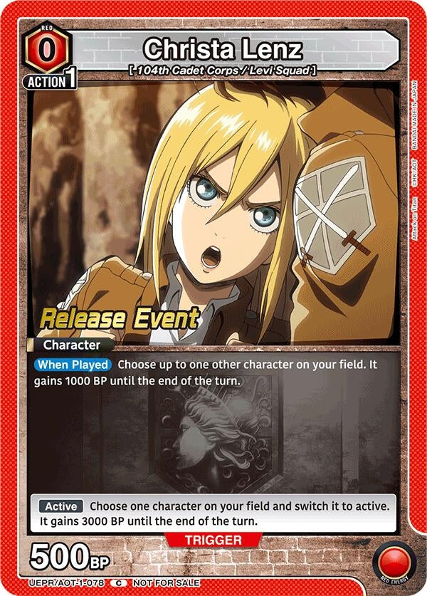 Image for Christa Lenz (UEPR/AOT-1-078) (UE10BT: Attack on Titan Release Event Cards) (UE10BT_RE) - Union Arena