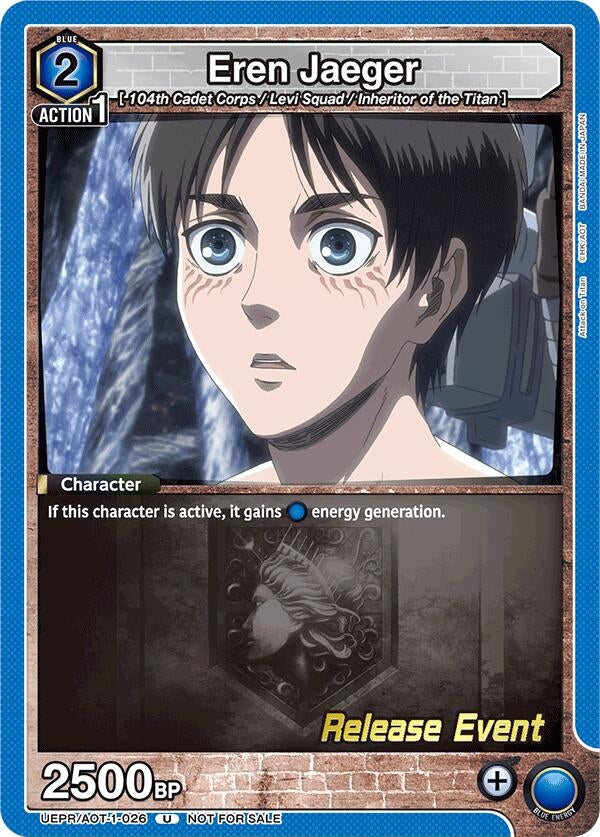 Image for Eren Jaeger (026) (UEPR/AOT-1-026) (UE10BT: Attack on Titan Release Event Cards) (UE10BT_RE) - Union Arena