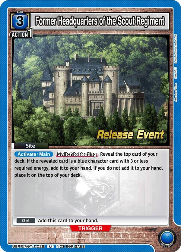 Image for Former Headquarters of the Scout Regiment (UEPR/AOT-1-028) (UE10BT: Attack on Titan Release Event Cards) (UE10BT_RE) - Union Arena