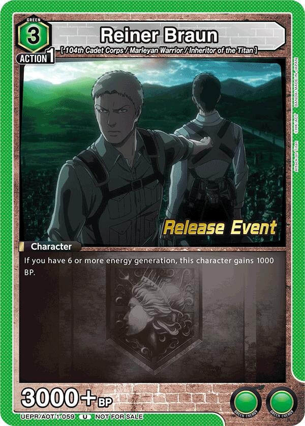 Image for Reiner Braun (059) (UEPR/AOT-1-059) (UE10BT: Attack on Titan Release Event Cards) (UE10BT_RE) - Union Arena