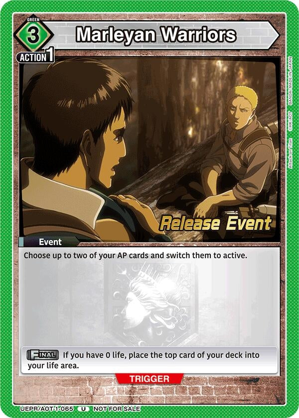 Image for Marleyan Warriors (UEPR/AOT-1-065) (UE10BT: Attack on Titan Release Event Cards) (UE10BT_RE) - Union Arena