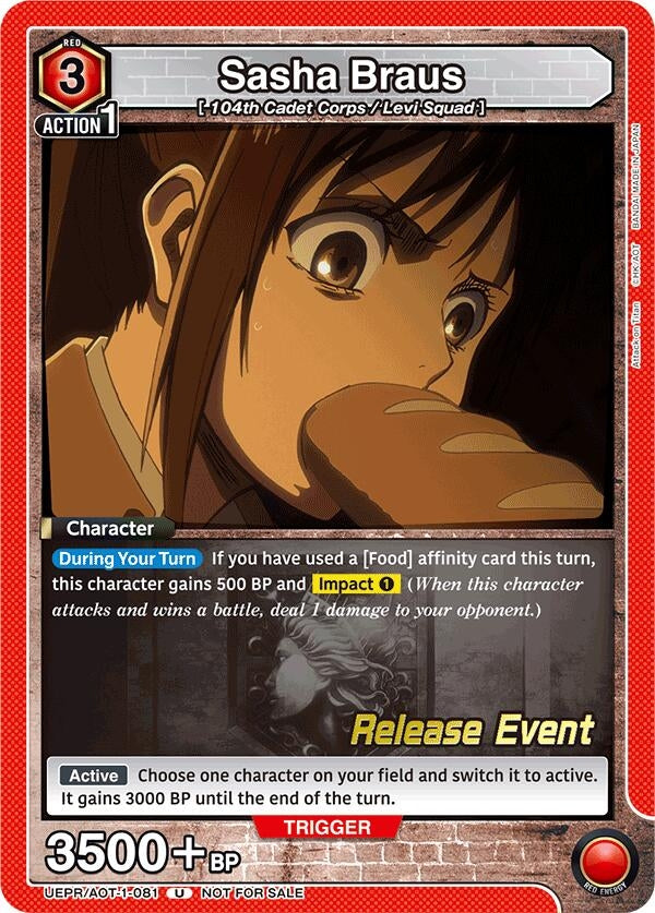 Image for Sasha Braus (081) (UEPR/AOT-1-081) (UE10BT: Attack on Titan Release Event Cards) (UE10BT_RE) - Union Arena