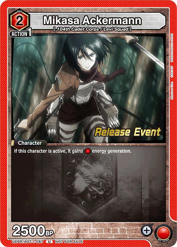 Image for Mikasa Ackermann (087) (UEPR/AOT-1-087) (UE10BT: Attack on Titan Release Event Cards) (UE10BT_RE) - Union Arena